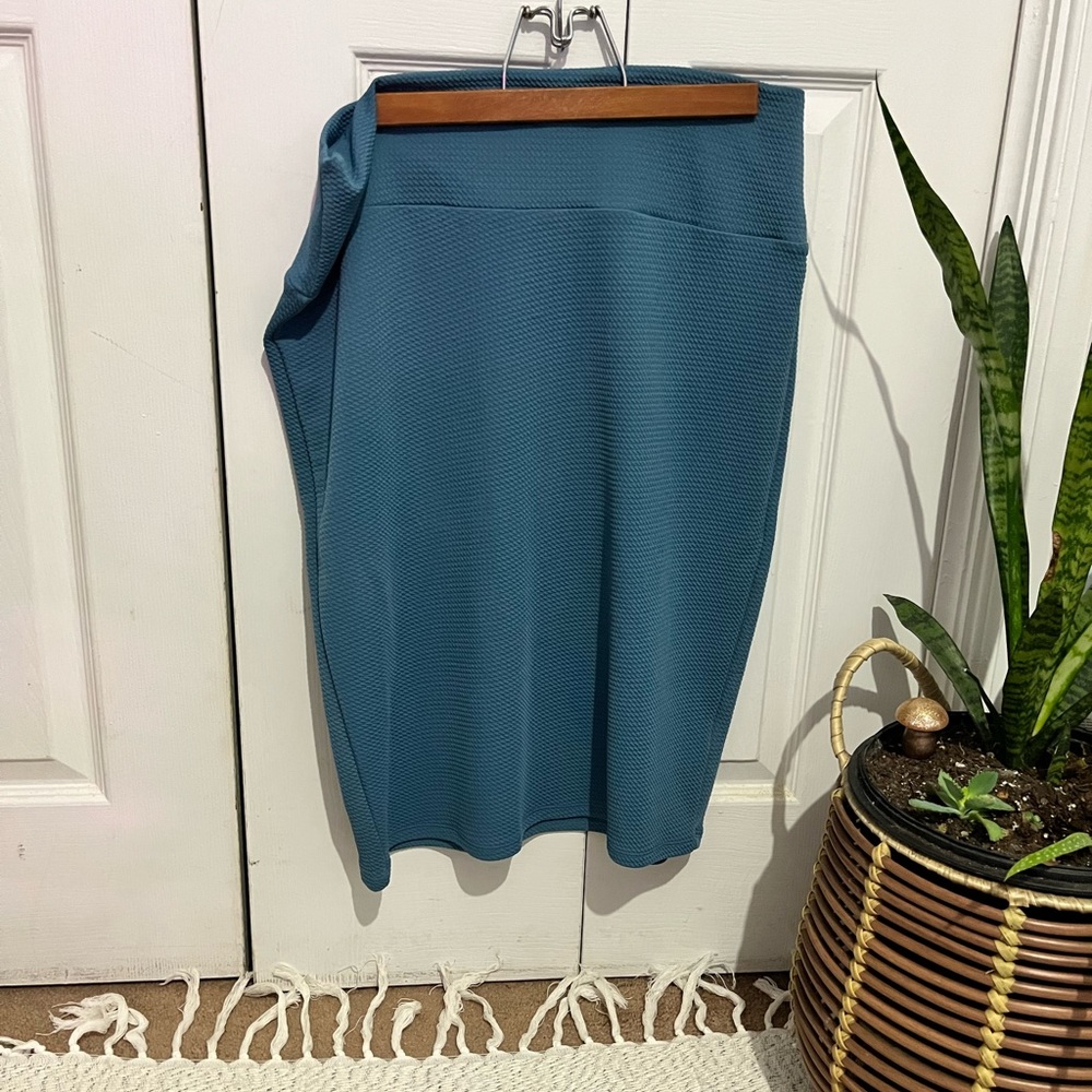 LuLaRoe Cassie Skirt, solid blue, NWOT